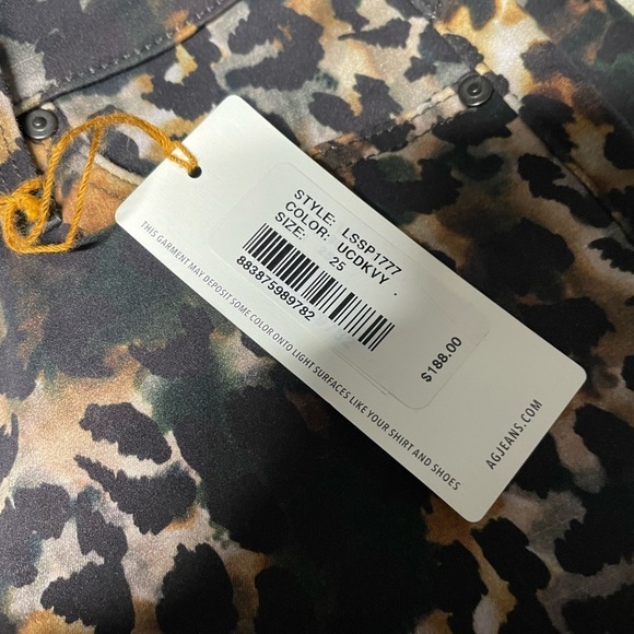 AG Adriano Goldschmied high rise Farrah ankle skinny camo leopard jeans 25 Nwt - Picture 6 of 12